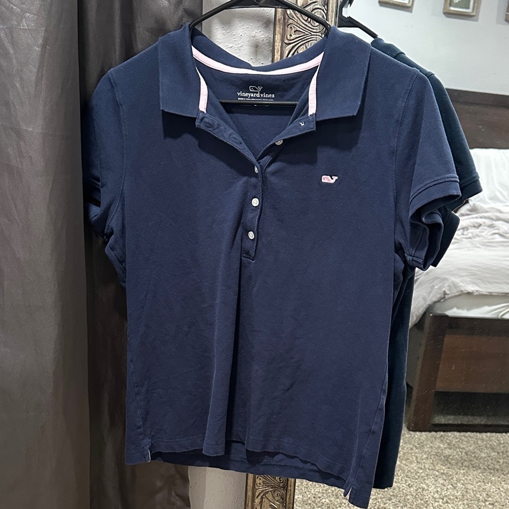 Vineyard Vines Women's Navy Button Down Shirt